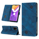 Custodia per telefono in pelle goffrata effetto pelle, For vivo S10e 5G / V23e 4G&5G / Y75 4G, For vivo V20 / V21e 4G / Y73 2021, For vivo Y02s, For vivo Y15s 2021 / Y15a