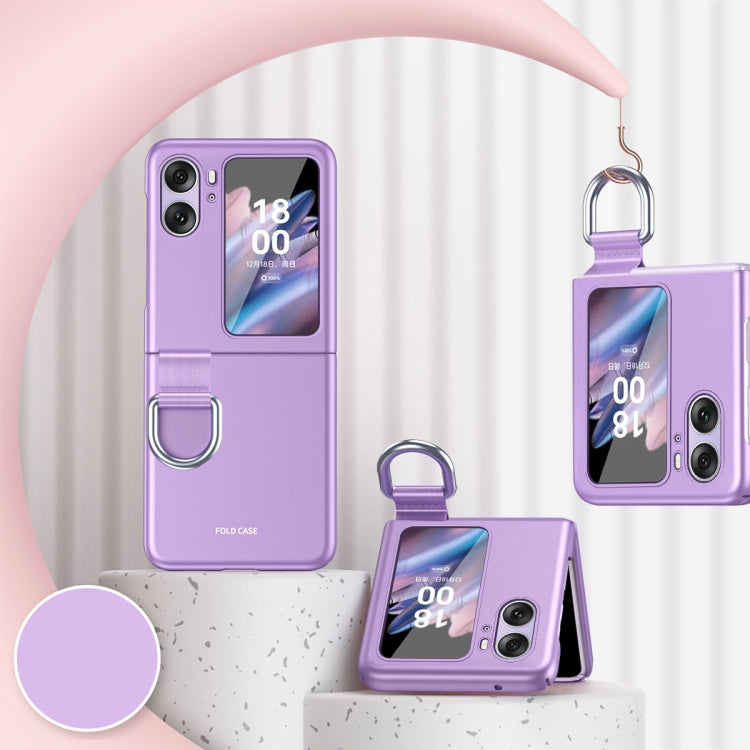 Skin Feel Custodia per telefono antiurto con fibbia ad anello ultrasottile, For OPPO Find N2 Flip