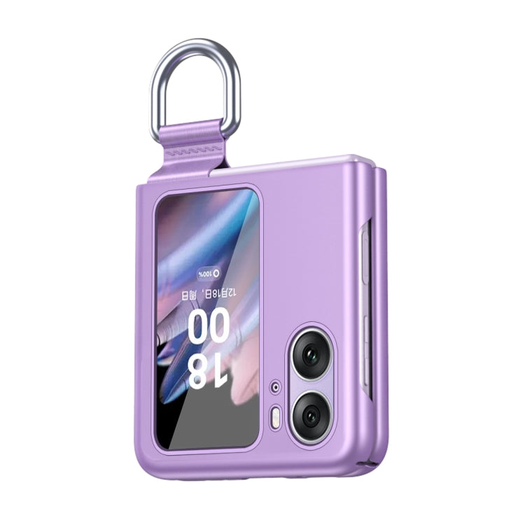 Skin Feel Custodia per telefono antiurto con fibbia ad anello ultrasottile, For OPPO Find N2 Flip