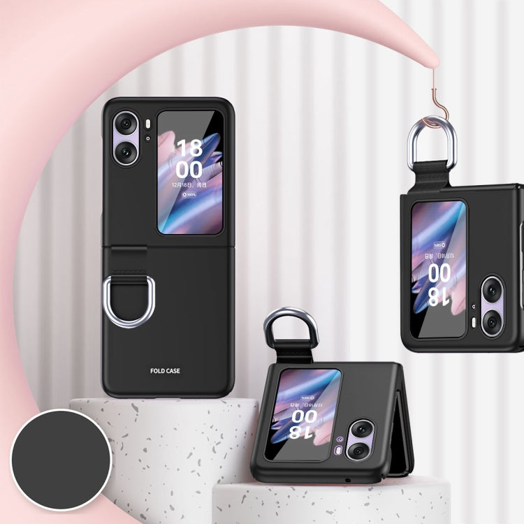 Skin Feel Custodia per telefono antiurto con fibbia ad anello ultrasottile, For OPPO Find N2 Flip