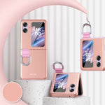 Skin Feel Custodia per telefono antiurto con fibbia ad anello ultrasottile, For OPPO Find N2 Flip