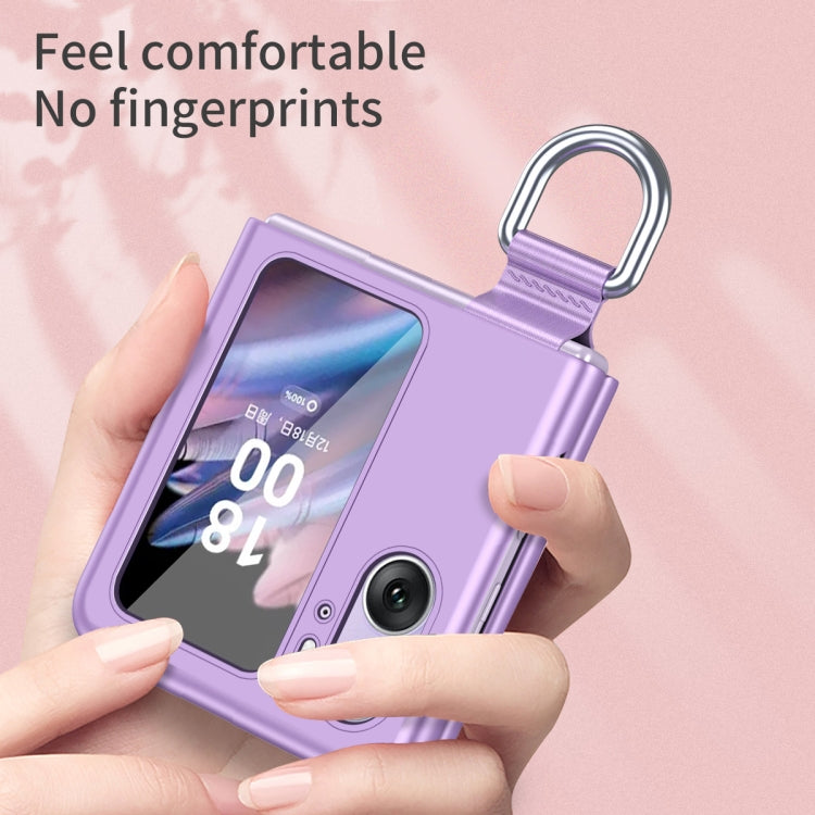 Skin Feel Custodia per telefono antiurto con fibbia ad anello ultrasottile, For OPPO Find N2 Flip