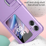 Skin Feel Custodia per telefono antiurto con fibbia ad anello ultrasottile, For OPPO Find N2 Flip