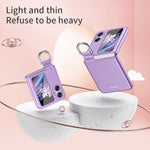 Skin Feel Custodia per telefono antiurto con fibbia ad anello ultrasottile, For OPPO Find N2 Flip