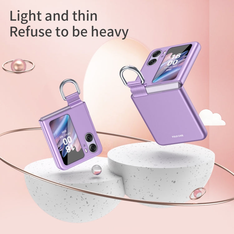 Skin Feel Custodia per telefono antiurto con fibbia ad anello ultrasottile, For OPPO Find N2 Flip