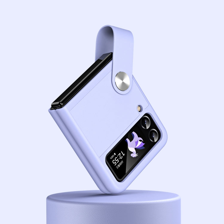 Custodia per telefono in pelle con cinturino da polso, For Samsung Galaxy Z Flip4 / Flip3