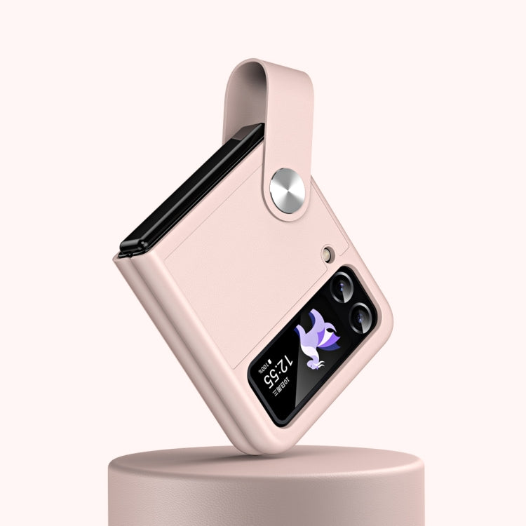 Custodia per telefono in pelle con cinturino da polso, For Samsung Galaxy Z Flip4 / Flip3
