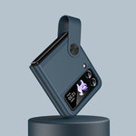 Custodia per telefono in pelle con cinturino da polso, For Samsung Galaxy Z Flip4 / Flip3