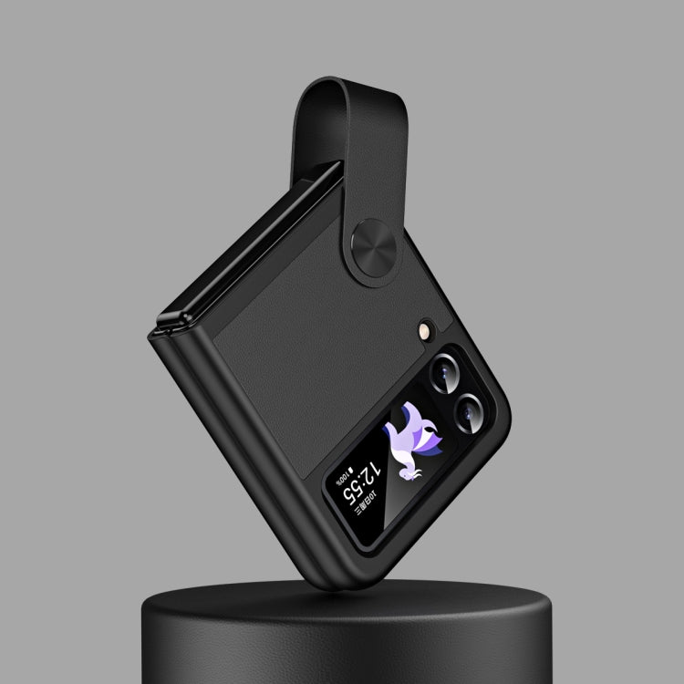 Custodia per telefono in pelle con cinturino da polso, For Samsung Galaxy Z Flip4 / Flip3