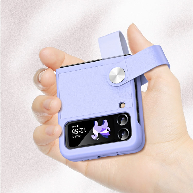 Custodia per telefono in pelle con cinturino da polso, For Samsung Galaxy Z Flip4 / Flip3
