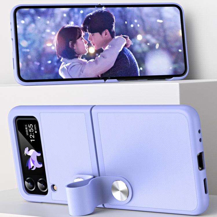 Custodia per telefono in pelle con cinturino da polso, For Samsung Galaxy Z Flip4 / Flip3