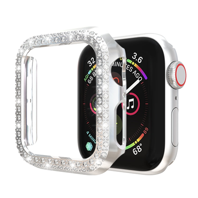 Custodia protettiva per PC a doppia fila di diamanti, For Apple Watch Series 6 / 5 / 4 / SE 2025 / 2023 / 2022 40mm, For Apple Watch Series 3 & 2 & 1 42mm