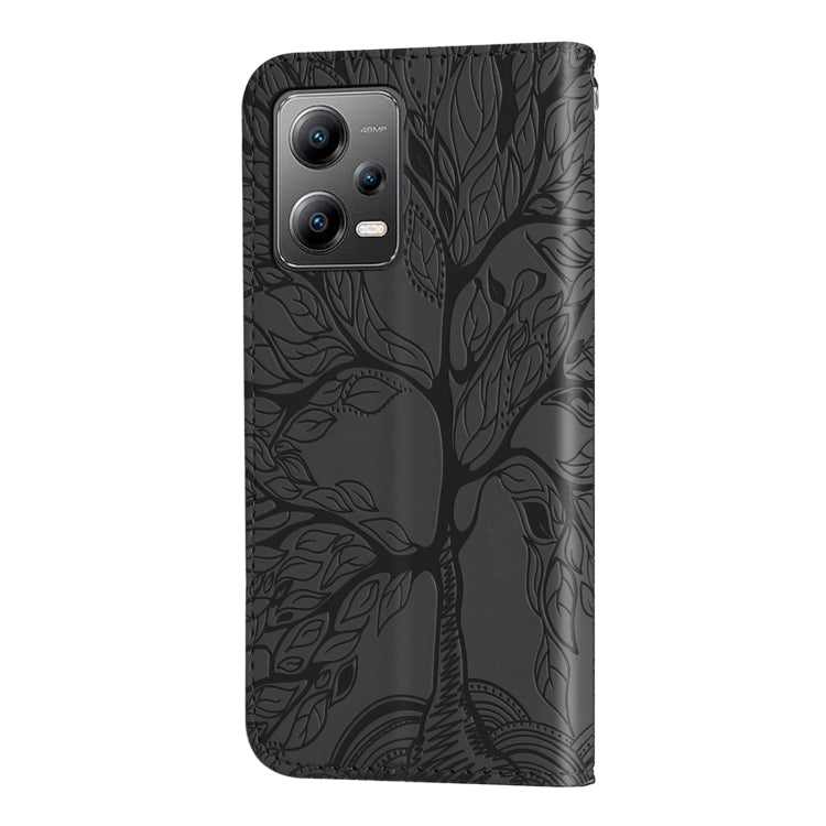 Custodia per telefono in pelle con motivo in rilievo dell'albero della vita, For Xiaomi Poco X5, For Xiaomi Poco X5 Pro