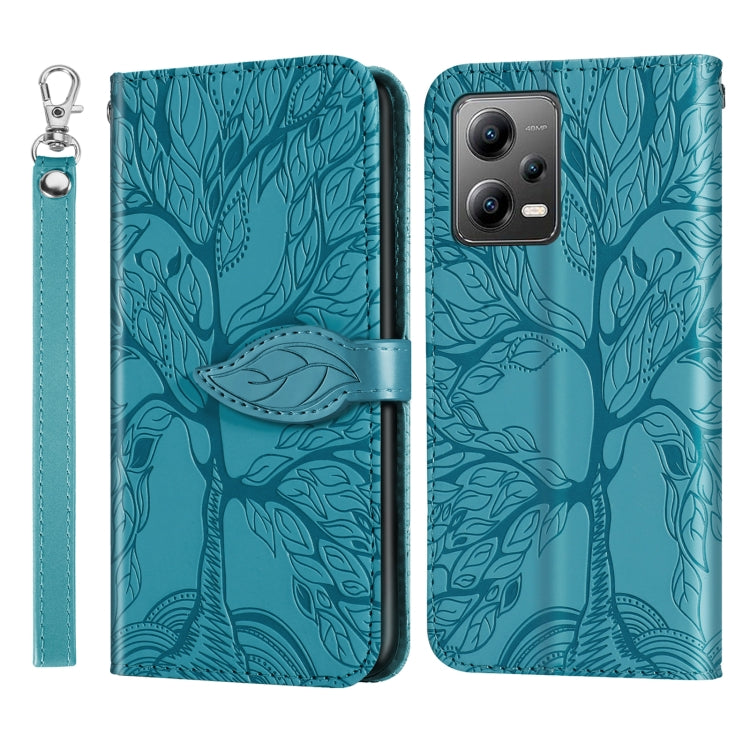 Custodia per telefono in pelle con motivo in rilievo dell'albero della vita, For Xiaomi Poco X5, For Xiaomi Poco X5 Pro