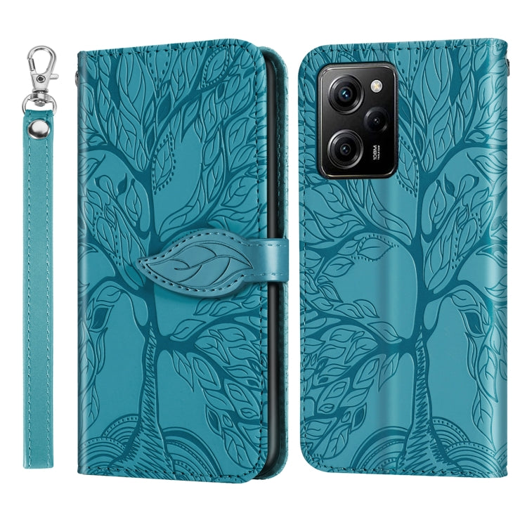 Custodia per telefono in pelle con motivo in rilievo dell'albero della vita, For Xiaomi Poco X5, For Xiaomi Poco X5 Pro
