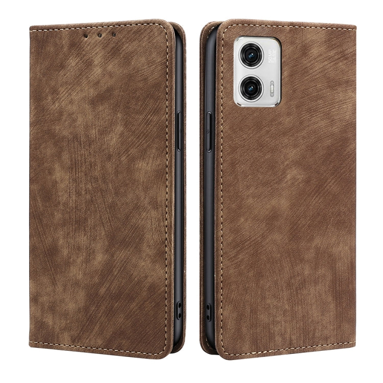 Custodia per telefono in pelle magnetica con spazzola antifurto RFID, For Motorola Moto G53 5G/G13 4G/G23 4G, For Motorola Moto G73 5G, For OPPO Reno8 T 5G/A1 Pro 5G, For Xiaomi Redmi 12C 4G