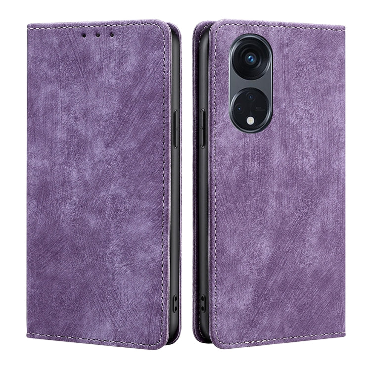 Custodia per telefono in pelle magnetica con spazzola antifurto RFID, For Motorola Moto G53 5G/G13 4G/G23 4G, For Motorola Moto G73 5G, For OPPO Reno8 T 5G/A1 Pro 5G, For Xiaomi Redmi 12C 4G