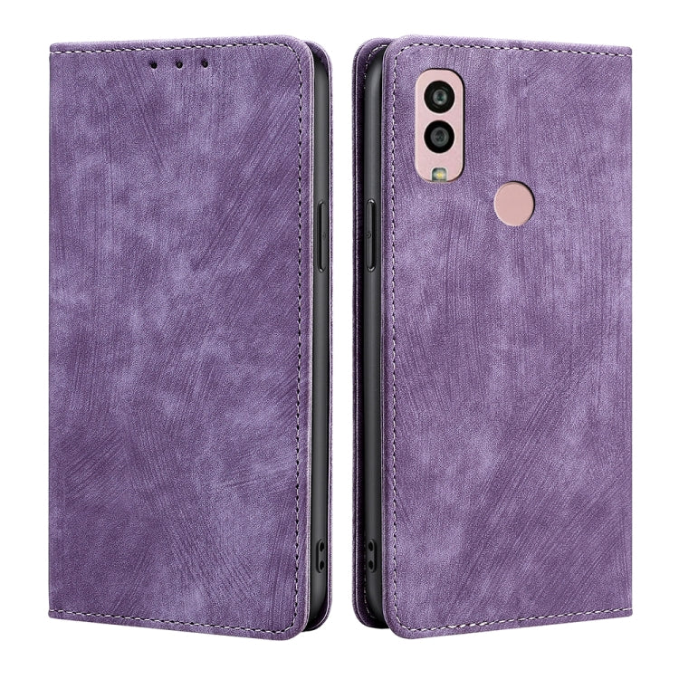 Custodia per telefono in pelle magnetica con spazzola antifurto RFID, For Kyocera Android One S10, For OnePlus Ace 2/11R