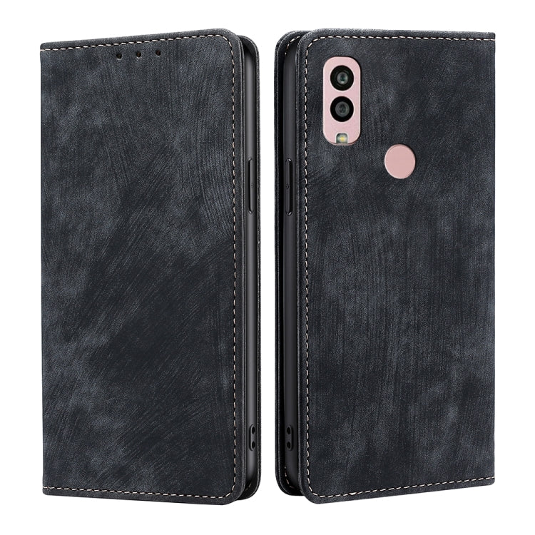 Custodia per telefono in pelle magnetica con spazzola antifurto RFID, For Kyocera Android One S10, For OnePlus Ace 2/11R