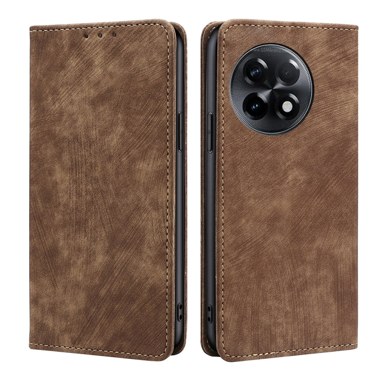Custodia per telefono in pelle magnetica con spazzola antifurto RFID, For Kyocera Android One S10, For OnePlus Ace 2/11R