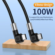 A9 Cavo dati a doppio gomito da USB-C/tipo-C a USB-C/tipo-C da 100 W, 0.5m, 1m, 2m, 3m