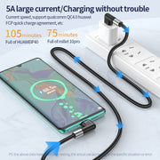 A9 Cavo dati a doppio gomito da USB-C/tipo-C a USB-C/tipo-C da 100 W, 0.5m, 1m, 2m, 3m