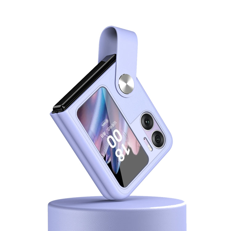 Custodia per telefono in pelle con cinturino da polso, For OPPO Find N2 Flip