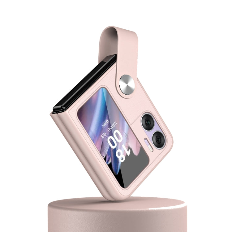 Custodia per telefono in pelle con cinturino da polso, For OPPO Find N2 Flip
