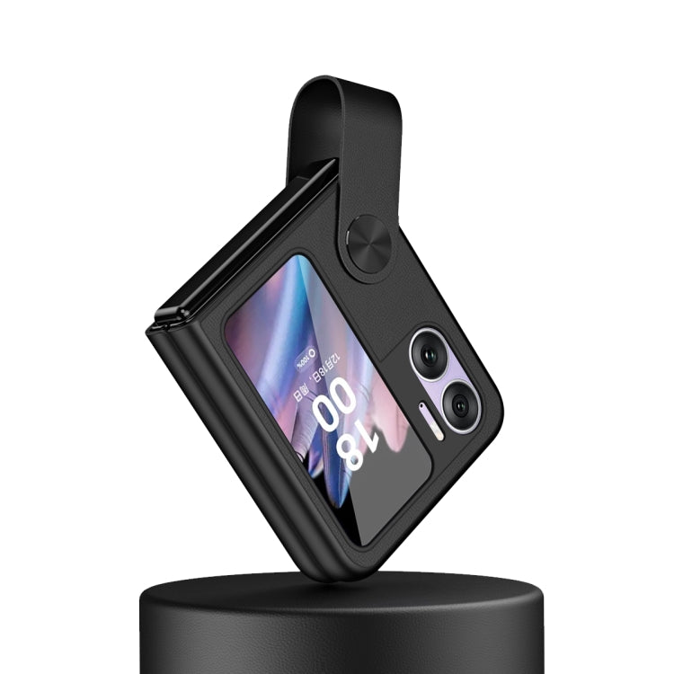 Custodia per telefono in pelle con cinturino da polso, For OPPO Find N2 Flip