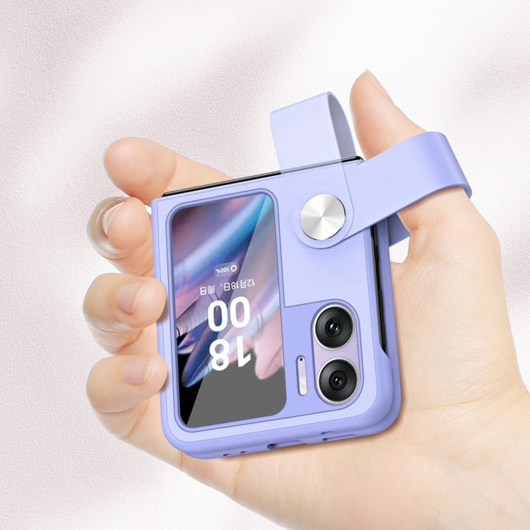 Custodia per telefono in pelle con cinturino da polso, For OPPO Find N2 Flip
