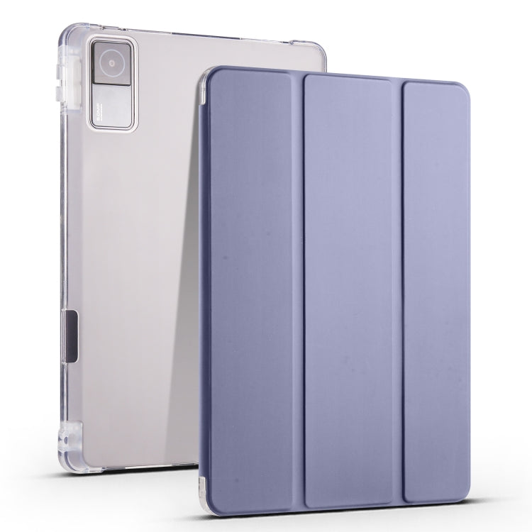 Custodia per tablet Smart Leather in TPU trasparente pieghevole a 3 pieghe con slot per penna, For Xiaomi Redmi Pad 10.61