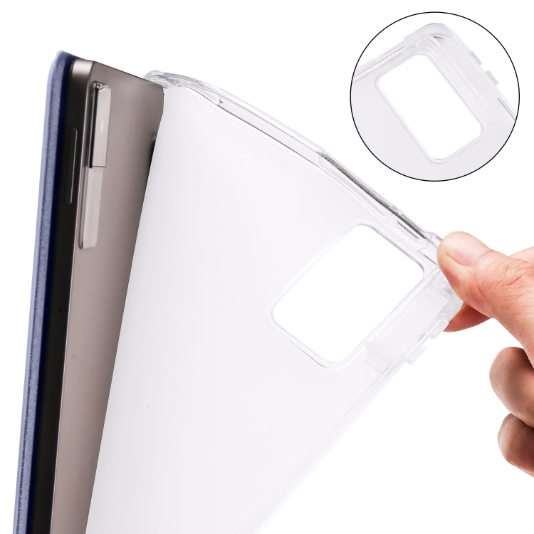 Custodia per tablet Smart Leather in TPU trasparente pieghevole a 3 pieghe con slot per penna, For Xiaomi Redmi Pad 10.61