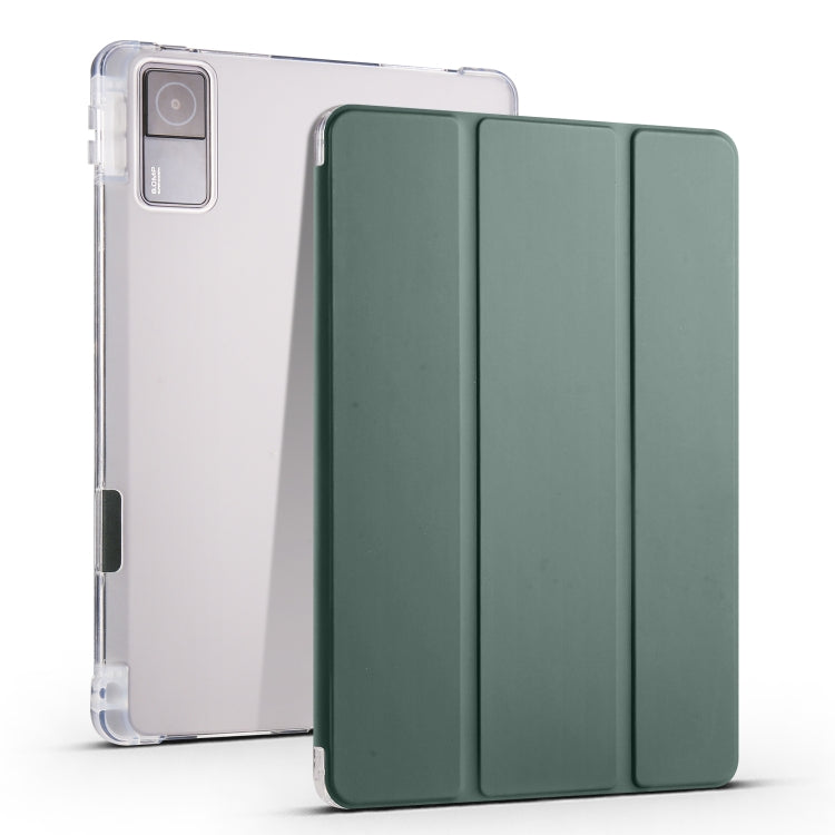Custodia per tablet Smart Leather in TPU trasparente pieghevole a 3 pieghe con slot per penna, For Xiaomi Redmi Pad 10.61