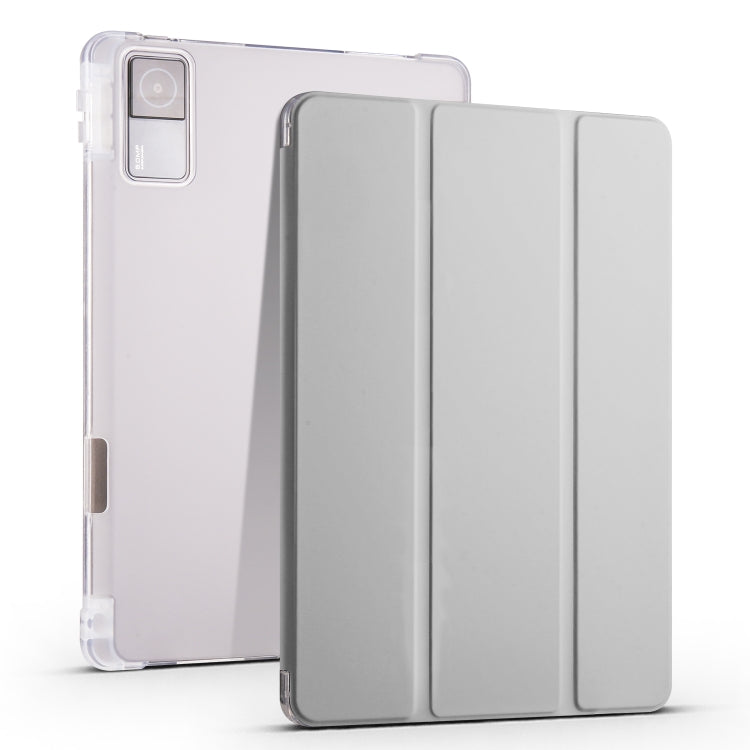 Custodia per tablet Smart Leather in TPU trasparente pieghevole a 3 pieghe con slot per penna, For Xiaomi Redmi Pad 10.61