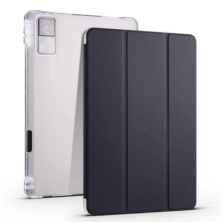 Custodia per tablet Smart Leather in TPU trasparente pieghevole a 3 pieghe con slot per penna, For Xiaomi Redmi Pad 10.61