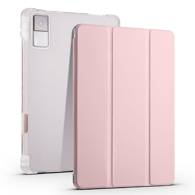 Custodia per tablet Smart Leather in TPU trasparente pieghevole a 3 pieghe con slot per penna, For Xiaomi Redmi Pad 10.61