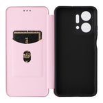 Custodia per telefono in pelle con vibrazione in fibra di carbonio, For Honor X7a, For Honor X8a, For Kyocera Android One S10, For Motorola Moto G73