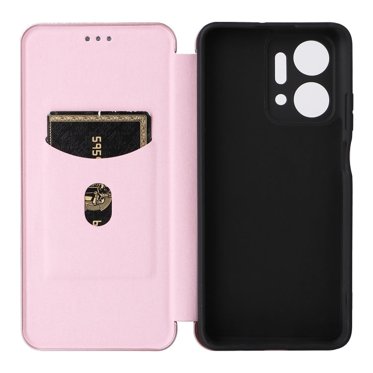 Custodia per telefono in pelle con vibrazione in fibra di carbonio, For Honor X7a, For Honor X8a, For Kyocera Android One S10, For Motorola Moto G73