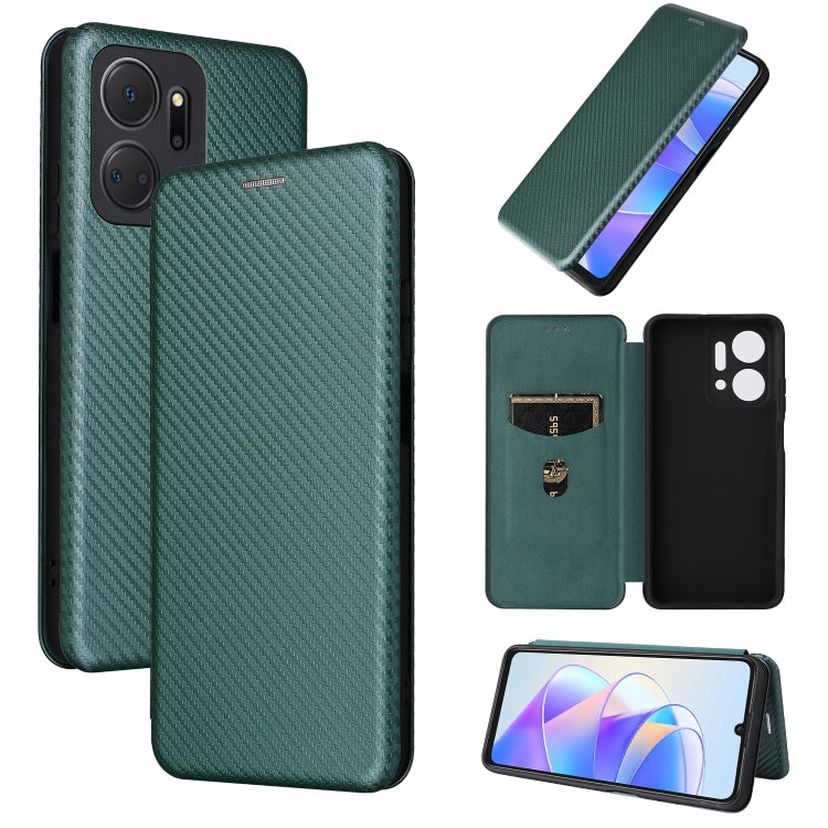 Custodia per telefono in pelle con vibrazione in fibra di carbonio, For Honor X7a, For Honor X8a, For Kyocera Android One S10, For Motorola Moto G73