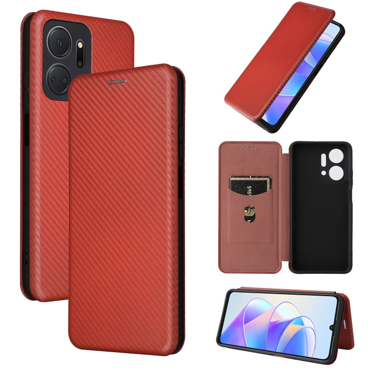 Custodia per telefono in pelle con vibrazione in fibra di carbonio, For Honor X7a, For Honor X8a, For Kyocera Android One S10, For Motorola Moto G73