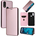 Custodia per telefono in pelle con vibrazione in fibra di carbonio, For Honor X7a, For Honor X8a, For Kyocera Android One S10, For Motorola Moto G73