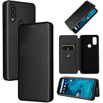 Custodia per telefono in pelle con vibrazione in fibra di carbonio, For Honor X7a, For Honor X8a, For Kyocera Android One S10, For Motorola Moto G73