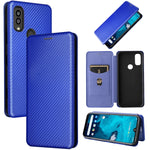 Custodia per telefono in pelle con vibrazione in fibra di carbonio, For Honor X7a, For Honor X8a, For Kyocera Android One S10, For Motorola Moto G73