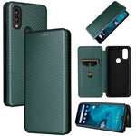 Custodia per telefono in pelle con vibrazione in fibra di carbonio, For Honor X7a, For Honor X8a, For Kyocera Android One S10, For Motorola Moto G73