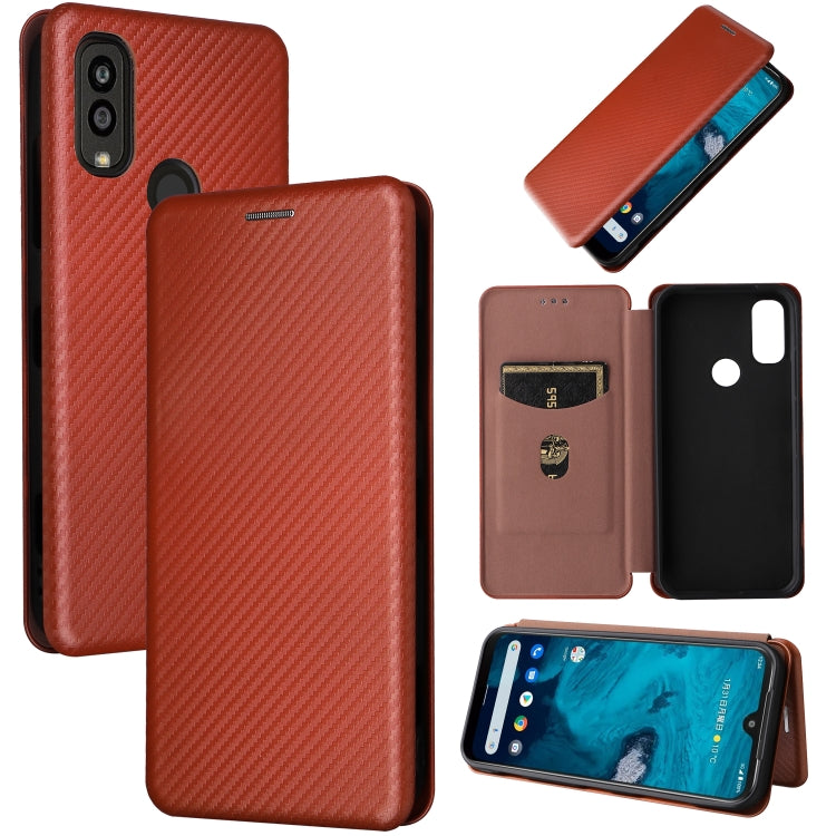 Custodia per telefono in pelle con vibrazione in fibra di carbonio, For Honor X7a, For Honor X8a, For Kyocera Android One S10, For Motorola Moto G73