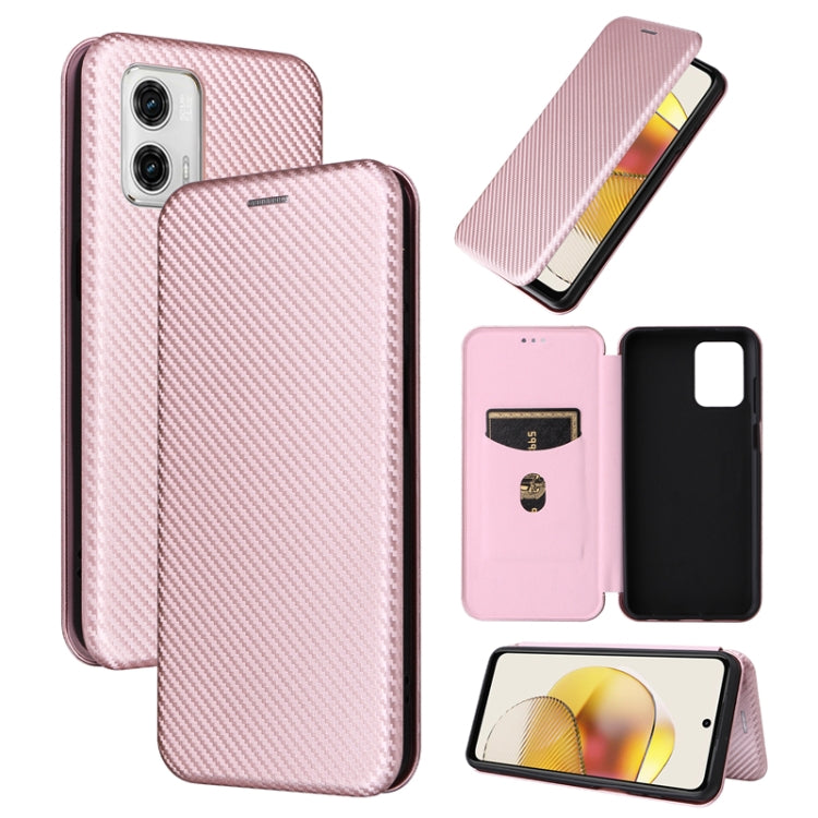 Custodia per telefono in pelle con vibrazione in fibra di carbonio, For Honor X7a, For Honor X8a, For Kyocera Android One S10, For Motorola Moto G73