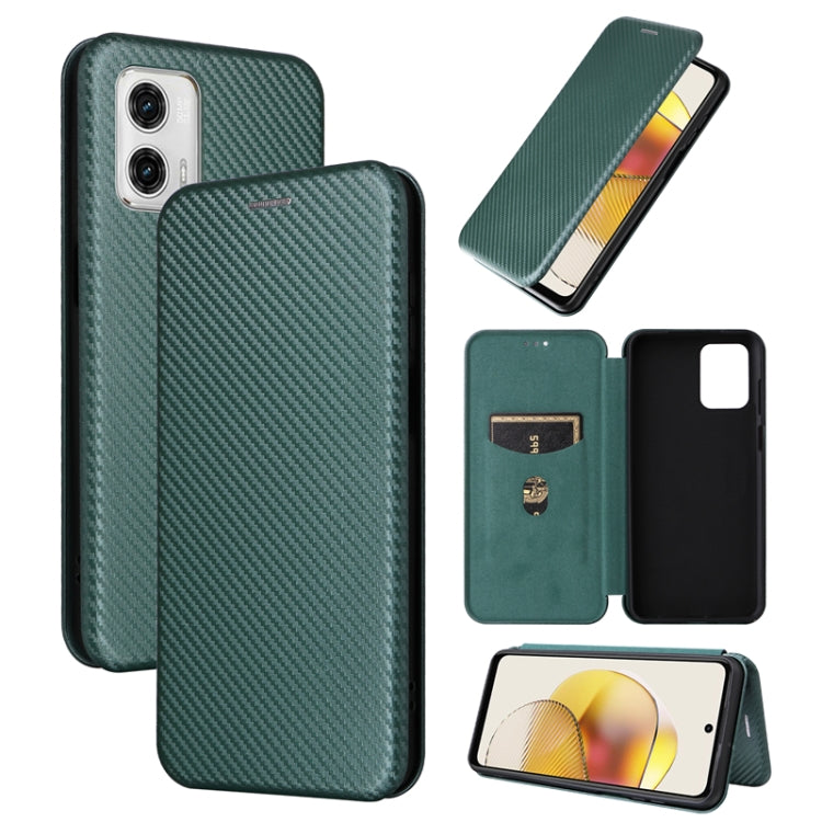 Custodia per telefono in pelle con vibrazione in fibra di carbonio, For Honor X7a, For Honor X8a, For Kyocera Android One S10, For Motorola Moto G73