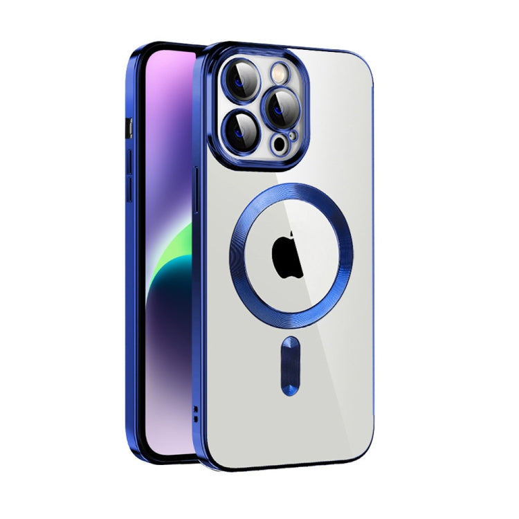 Custodia per telefono MagSafe in TPU con placcatura in tessuto CD con pellicola per lenti, For iPhone 14, For iPhone 14 Plus, For iPhone 14 Pro