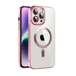 Custodia per telefono MagSafe in TPU con placcatura in tessuto CD con pellicola per lenti, For iPhone 14, For iPhone 14 Plus, For iPhone 14 Pro