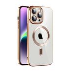 Custodia per telefono MagSafe in TPU con placcatura in tessuto CD con pellicola per lenti, For iPhone 14, For iPhone 14 Plus, For iPhone 14 Pro